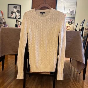Gap Tall Classic Cable Knit Cream Sweater